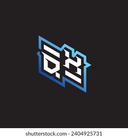 QX initial gaming team, youtube, twitch and clipart stock illustration logo