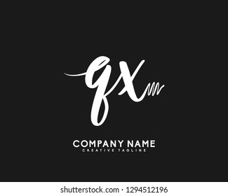 QX Initial Handwriting Logo Template Vector