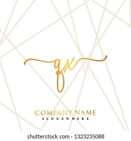 QX Initial Handwriting logo template vector