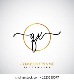 QX Initial Handwriting logo template vector