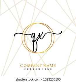 QX Initial Handwriting logo template vector