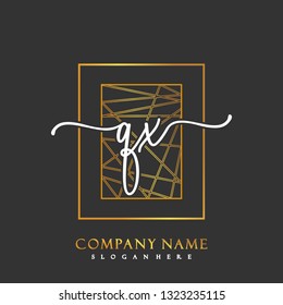QX Initial Handwriting logo template vector