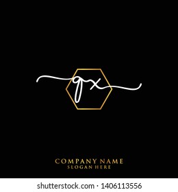 QX Initial handwriting logo template