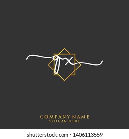 QX Initial handwriting logo template