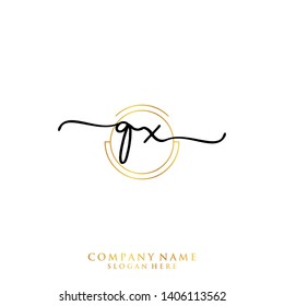 QX Initial handwriting logo template