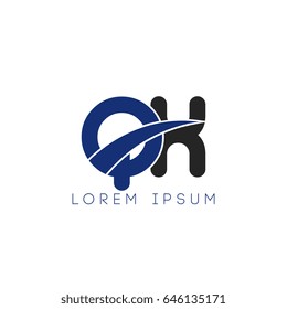 qx initial letter uppercase logo blue and black