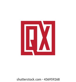 QX initial letters looping linked square logo red
