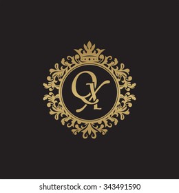 QX initial luxury ornament monogram logo