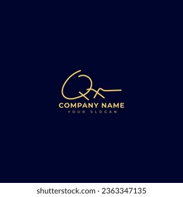 Qx Diseño vectorial de logotipo de firma inicial