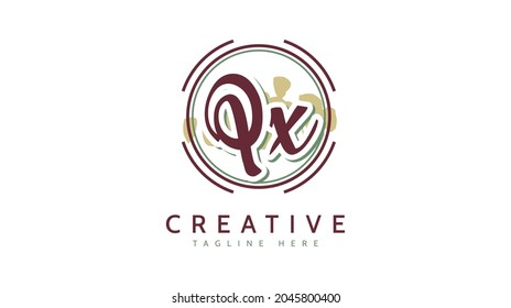 QX Initials, handwriting logo vector