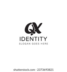 QX-Brief-Logo kreatives Design mit Vektorgrafik QX einfach und modern Logo