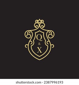 QX line vintage initial logo in high quality professional design that will print well across any print media