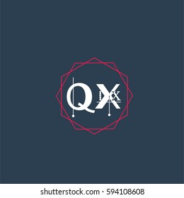 qx logo letter initial, Abstract Polygonal Background Logo, design for Corporate Business Identity,flat icon, Alphabet letter