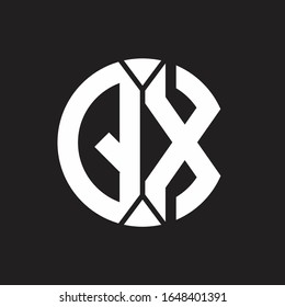 QX Logo monogram with piece circle ribbon style