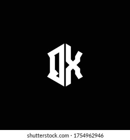 qx logo monogram with shield shape design template