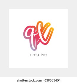 QX logo, vector. Useful as branding, app icon, alphabet combination, clip-art.