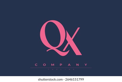 QX Modern Initials Diseño de Logo. Logotipo de marca con iniciales estilizadas que muestran un diseño atrevido y una estética moderna. Ideal para la marca profesional de negocios o proyectos creativos que se centran en minimalista