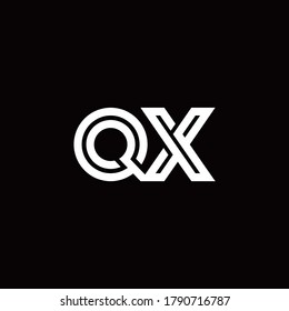 QX monogram logo with abstract line design template