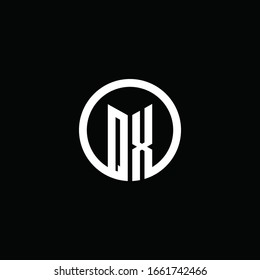 QX monogram logo isolated with a rotating circle