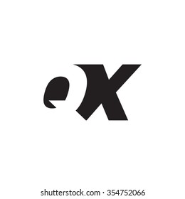 QX negative space letter logo