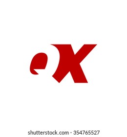 QX negative space letter logo red