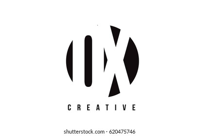 QX Q X White Letter Logo Design with Circle Background Vector Illustration Template.