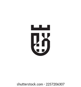 QX-Schild-Konzept Retro-Logo in hochwertigem professionellem Design, das gut auf allen Printmedien drucken kann