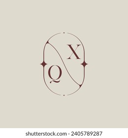 QX wedding classic in elegant monogram with high quality professional design that will print well