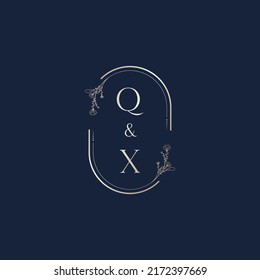 Cartas iniciales del logotipo de la boda QX en un diseño profesional de alta calidad que se imprimirán en cualquier medio impreso