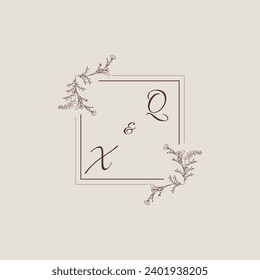 QX Hochzeits-Quadrat-Monogramm mit hochwertigem professionellem Design, das gut drucken wird