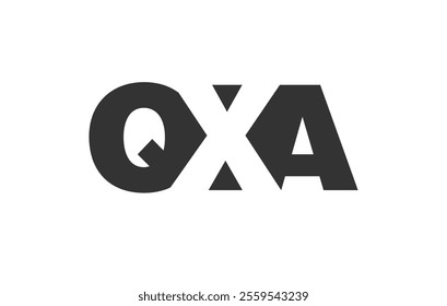 QXA logo design. Initial letter Q X A bold font style for tech startups, consulting, corporate branding. Creative company name, headlines typography identity, trendy logotype. Vector illustration.
