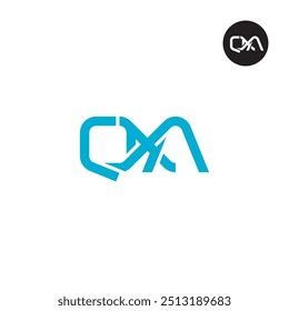 Diseño de monograma de letra de logotipo QXA