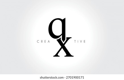 QXqx Elegant Serif Monogram Logo - Luxuriöses typografisches Lettermark in Kleinbuchstaben für modernes Branding