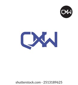 Diseño de monograma de letra de logotipo QXW
