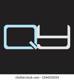 QY Abstrac logo vector Monogram isolated on black background