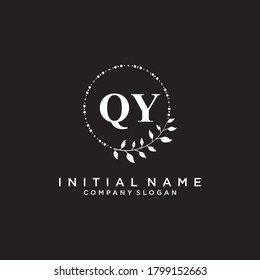 QY Beauty vector logotipo inicial, logotipo de escritura a mano de firma inicial, boda, moda, joyas, boutique, floral y botánica con plantilla creativa para cualquier empresa o negocio.