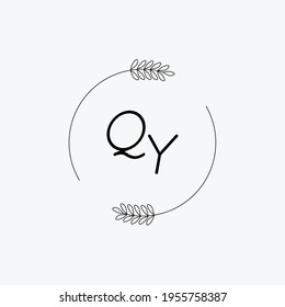 QY Beauty vector initial logo, handwriting logo of initial signature
