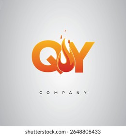 QY Creative Fire Letter Logo Design