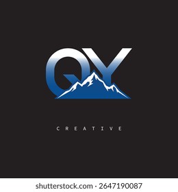 QY Creative Mountain Logo – Bold Gradient Letter mark Branding Design for Business  Outdoor Brands	
