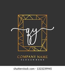 QY Initial Handwriting logo template vector