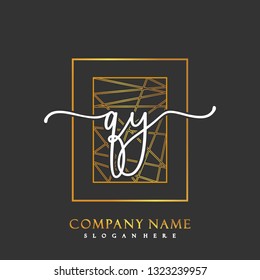 QY Initial Handwriting logo template vector
