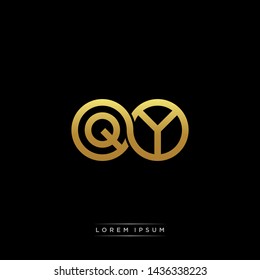 QY initial letter linked circle capital monogram logo modern template