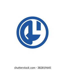 QY initial letters circle business logo blue