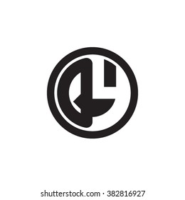 QY initial letters circle monogram logo