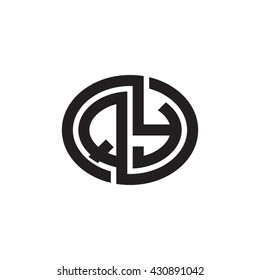 QY initial letters looping linked ellipse monogram logo