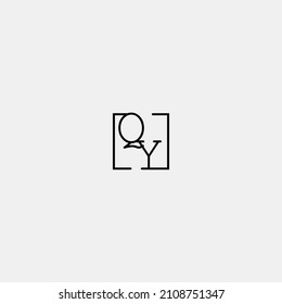 QY initial logo in line concept in high quality professional design that will be best for companies