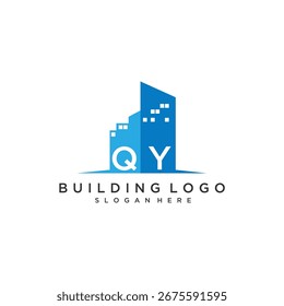 QY inicial monograma logotipo imóveis para construção