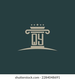 QY initials law of justice logo vector design template