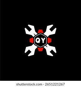 QY Initiales Vektor Stok Otomotif Logo Design
