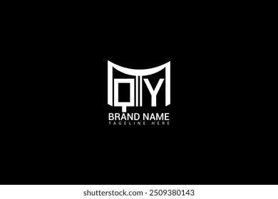QY letter logo design on black background. QY creative initials letter logo concept. QY unique design.